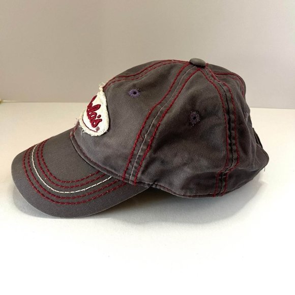 Cabela’s Youth Distressed Oval Patch Hat/Cap Grey/Red - Picture 3 of 6